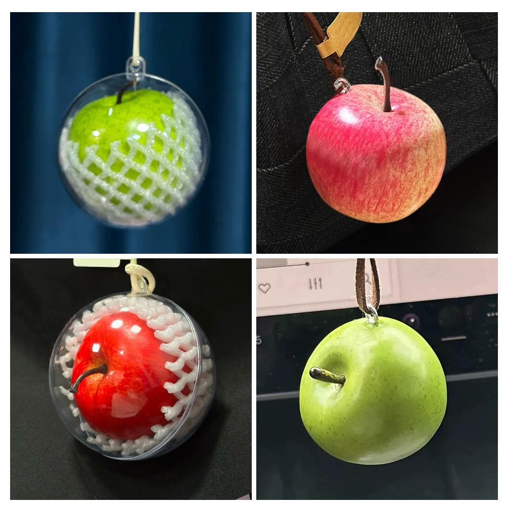 Travel Accessories Apple - Cute Realistic Fruit Apple Keychain hanging