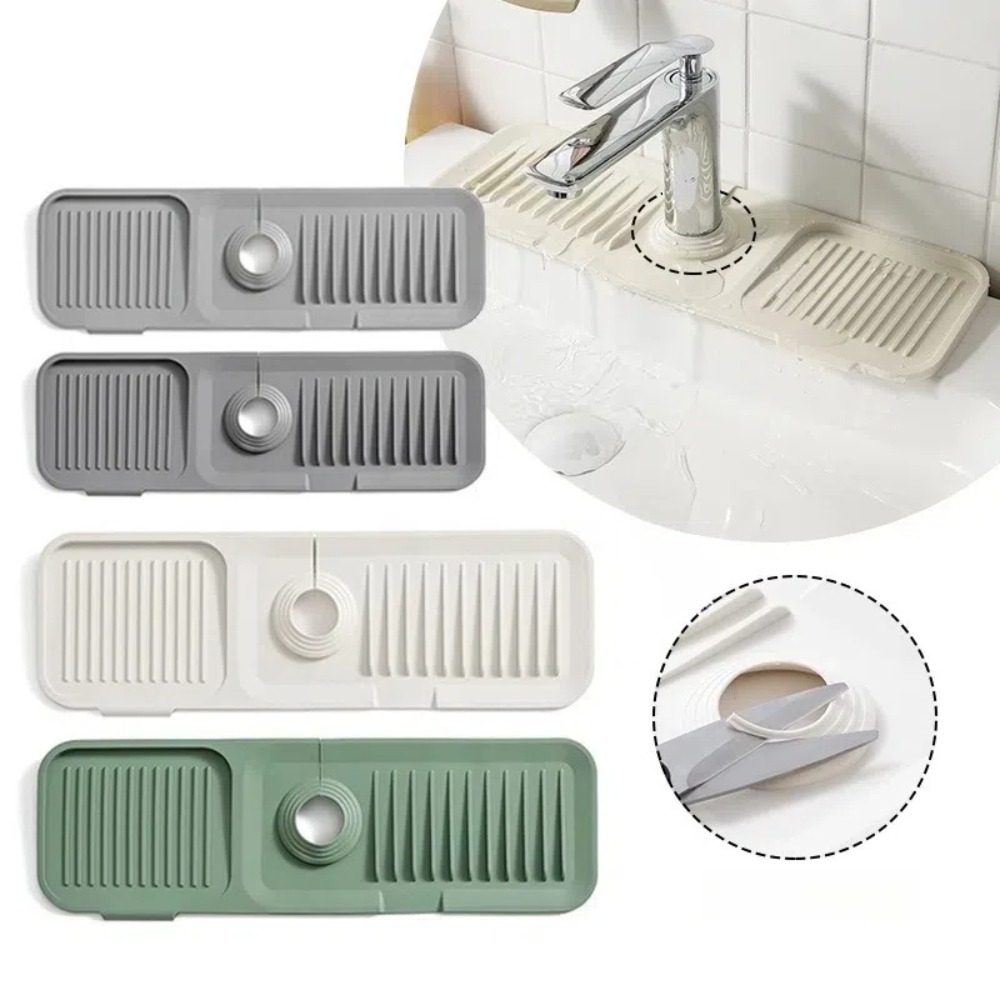 Travel Kitchen Accessories - Portable Silicone Faucet Mat 37cm/45cm Thicken