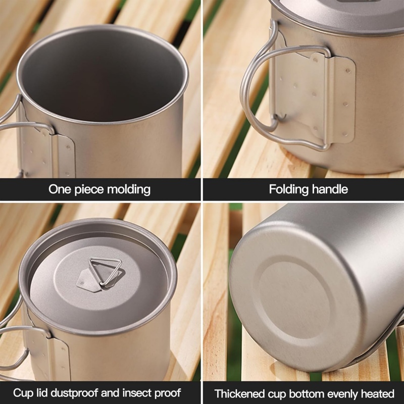 Titanium Camping Mug with Fold - Travel Kitchen Accessories ulasan dan harga