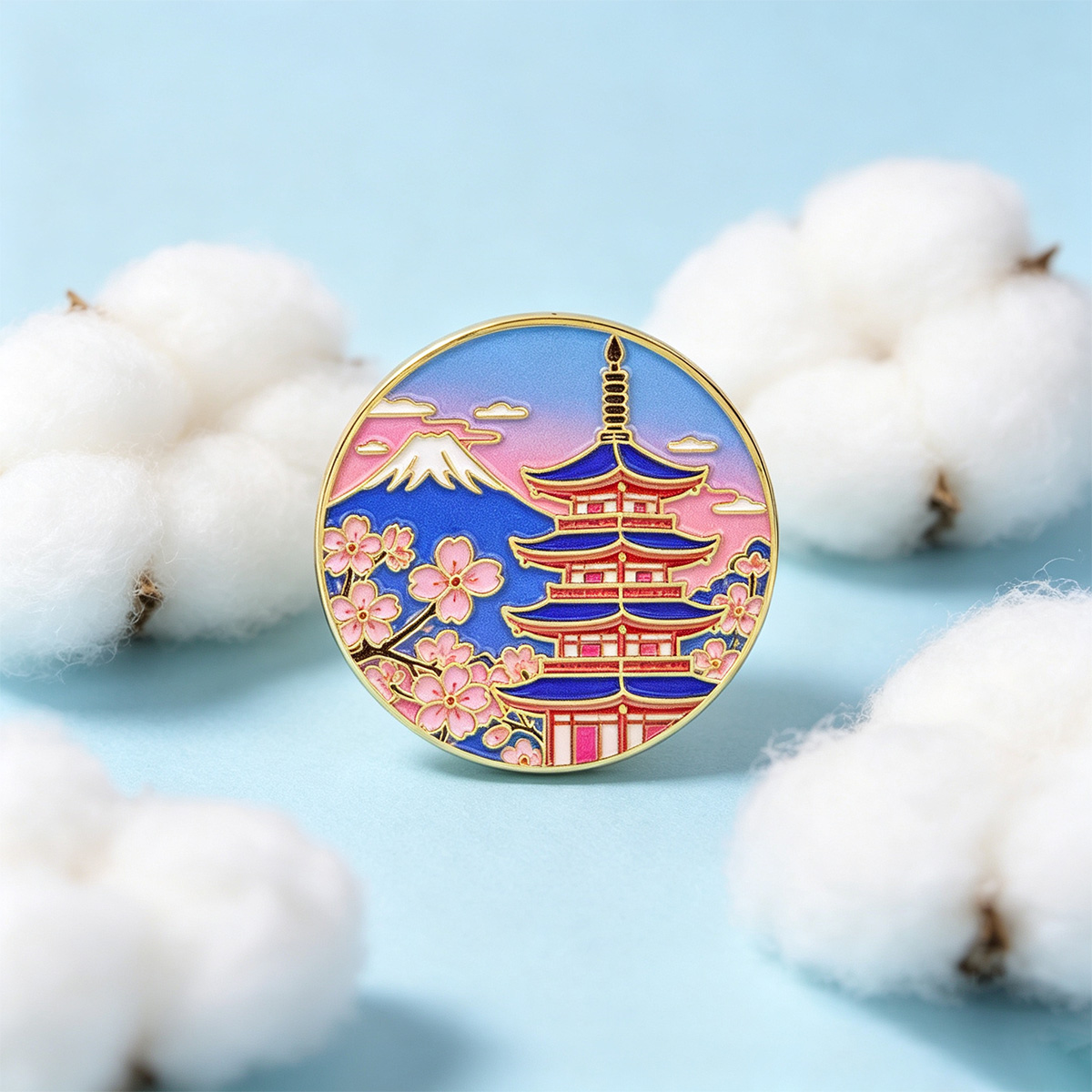 Japanese Cherry Blossom Enamel - Travel Accessories Jewelry ulasan dan harga