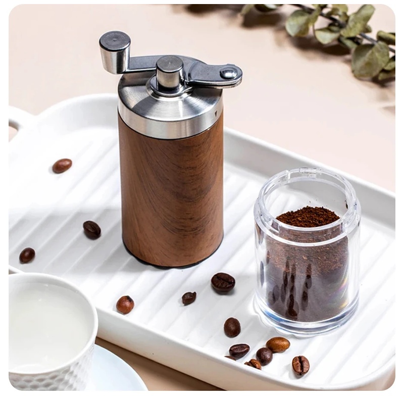 Portable Wood Grain Hand Coffe - Travel Kitchen Accessories ulasan dan harga