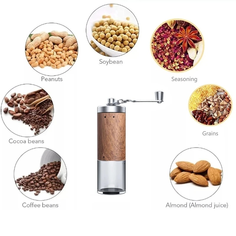 Portable Wood Grain Hand Coffe - Travel Kitchen Accessories ulasan dan harga