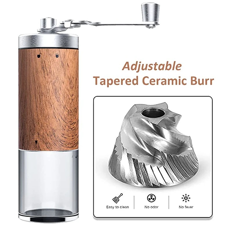 Portable Wood Grain Hand Coffe - Travel Kitchen Accessories ulasan dan harga