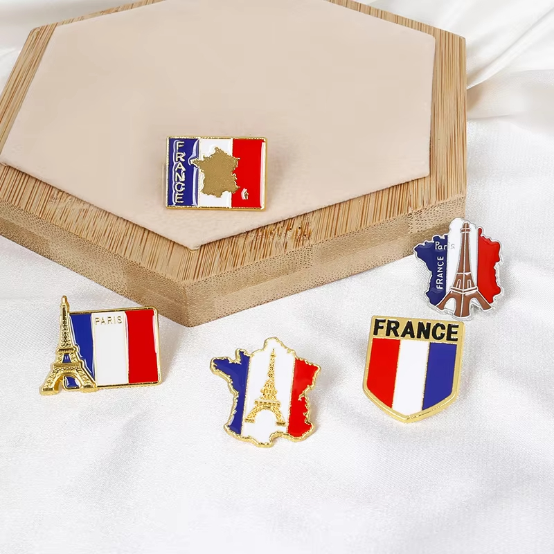 France Flag Enamel Pins Eiffel - Travel Accessories Jewelry ulasan dan harga