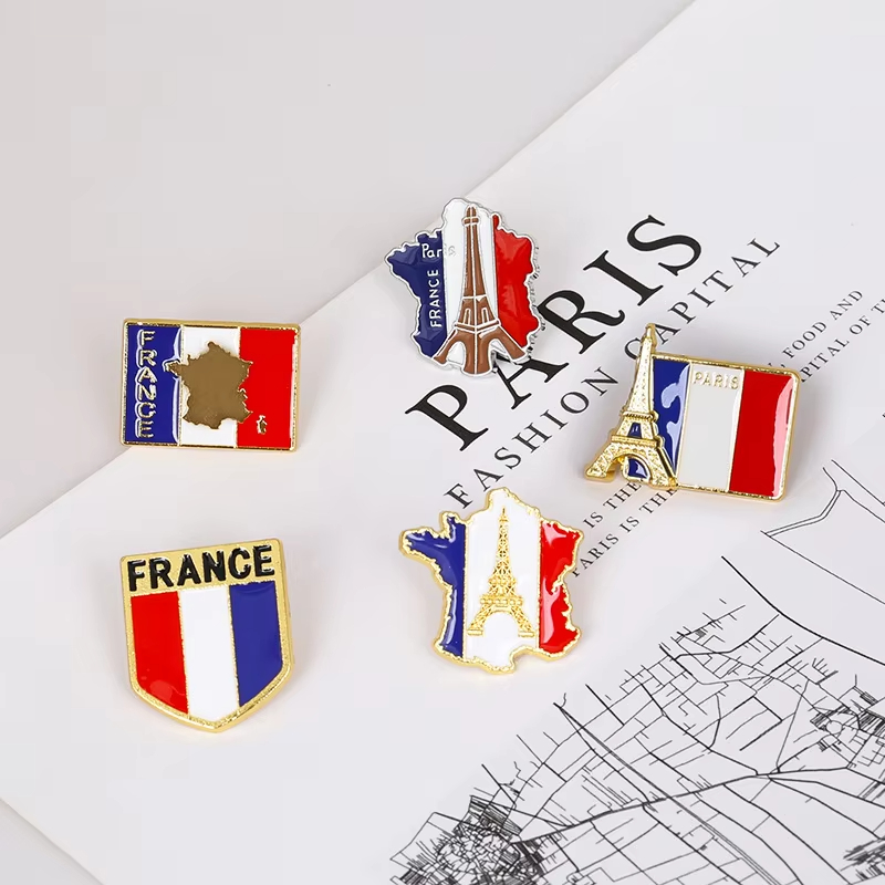 France Flag Enamel Pins Eiffel - Travel Accessories Jewelry ulasan dan harga