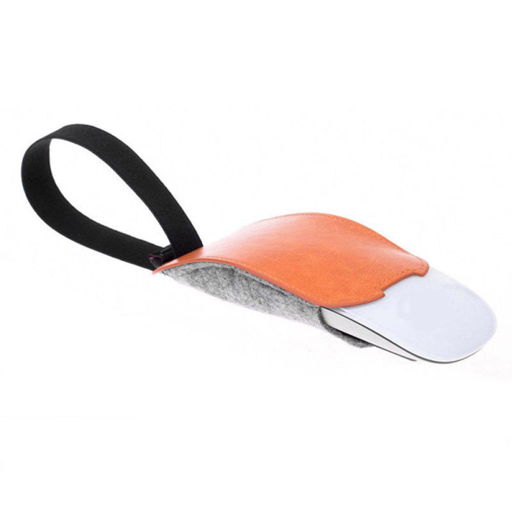 Orange PU Leather Felt Mouse P - Travel Accessories Apple ulasan dan harga