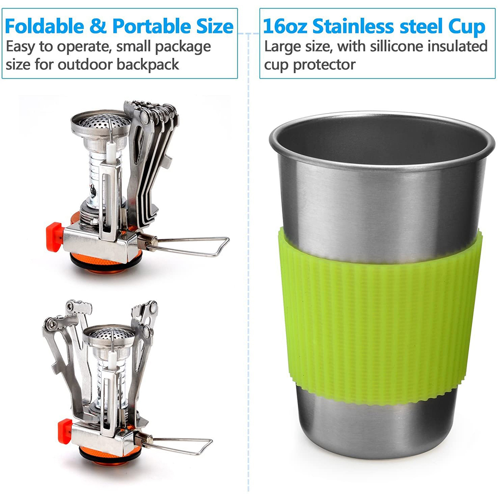 Camping Cookware Kit with Stov - Travel Kitchen Accessories ulasan dan harga